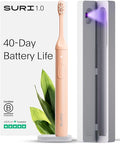 SURI 1.0 Sonic Electric Toothbrush with UV Cleaning Travel Case |1 Month+ Battery | Designed in California | Electric Toothbrush for Adults | Travel Toothbrushes | Tooth Brush | Pink