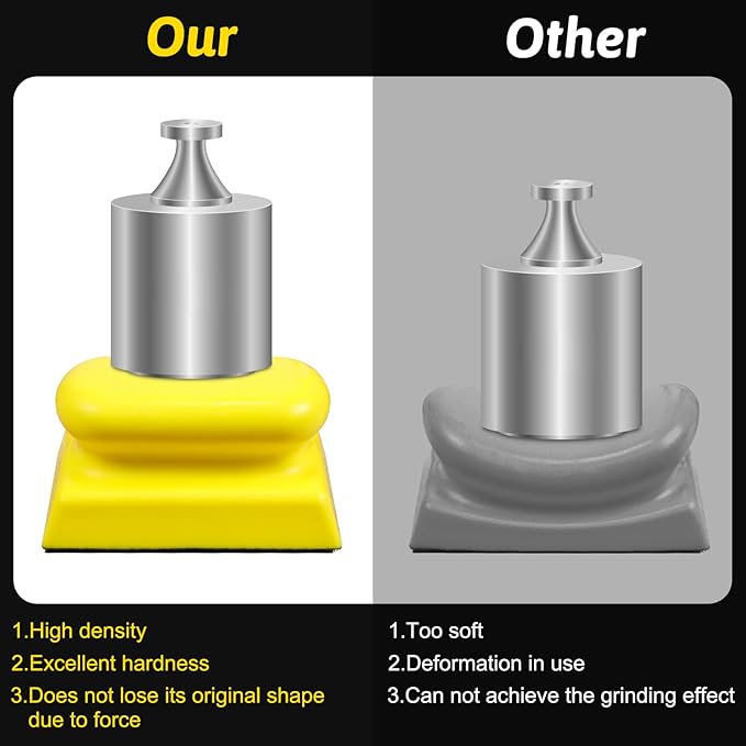 Sanding Sponge Holder, Sanding Blocks for Wood, Metal, Drywall, Glazing, 7 * 10cm Yellow
