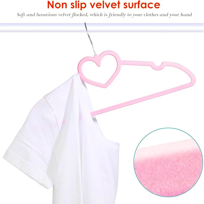Velvet Hangers 20 Pack, 16" Non Slip Adult Hangers, Slim Clothes Hanger with 360 Degree Swivel Hook - Durable & Cute for Coats, Shirts, Dress (Pink)