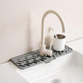 Silicone Faucet Splash-Proof pad, Multifunctional Water-Saving Splash-Proof Cushion, Universal Faucet Cover, Suitable for Kitchen and Bathroom Sink Faucet (Gray, 17.7 * 5.5)
