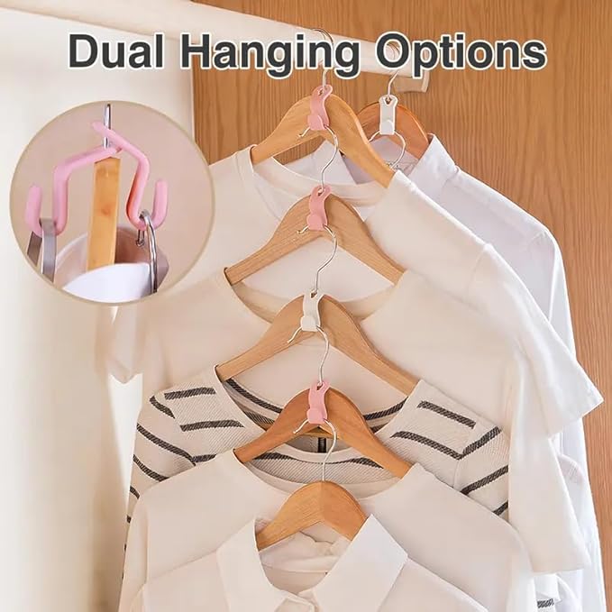 Space Saving Hangers Connector Hooks, 20 Count, High Load-Bearing Clothes Hanger Organizers, Random Colors