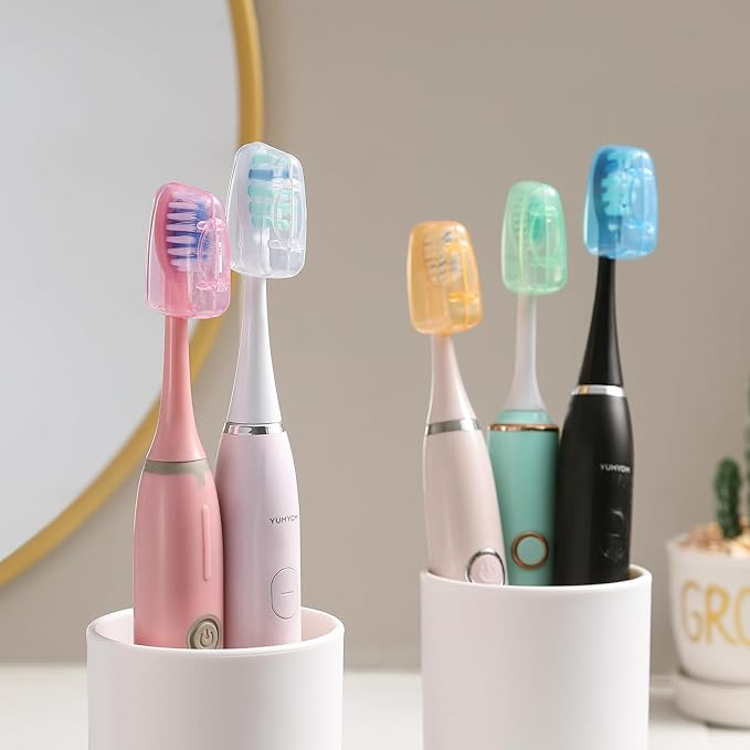 Muslish 100 Pack Toothbrush Covers, Universal Fit for Electric and Manual Brushes, Reusable Travel & Home Protectors (Bulk Value) - Multicolor