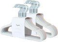 3 Sprouts Velvet Baby Hangers - Non-Slip Hanger for Infant, Toddler, Baby Clothes - Closet Kids Hangers with Slim Design, Nordic Colors, Pack of 30 - Assorted Cream, Grey, Hazelnut