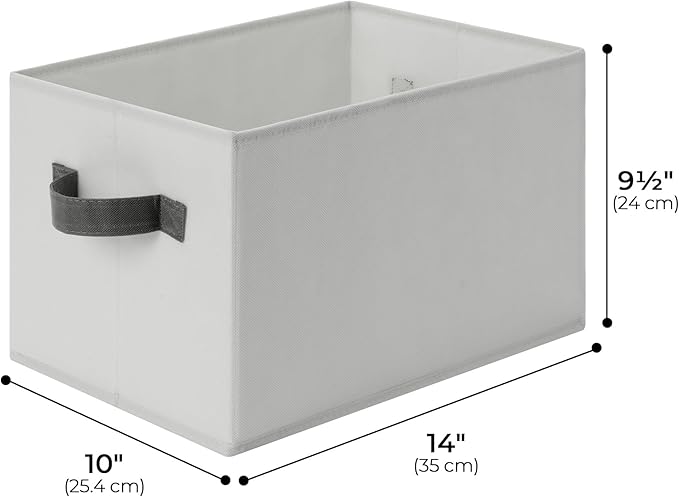 Cupic Cupid Storage Bins Closet, Fabric Closet Organizers and Storage, 4-Pack Baskets for Organizing, Large Storage Boxes with Handles for Clothes and Toys, Light Gray