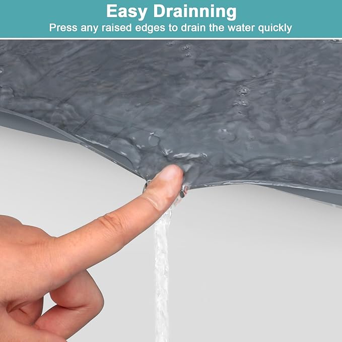 Under Sink Waterproof Mat for Kitchen 34" x 22", Silicone Under Kitchen Sink Mats and Protectors for Cabinets, Under Sink Tray Liner, Cabinet Mat for Kitchen Multipurpose Pet Mats, Rhombic Gray