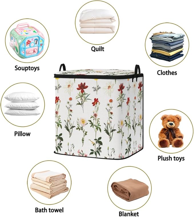 2pcs closet organizers and storage under bed,clothing blanket sweater sheet bedding comforter duvet quilt pillow toy storage bags with lids,dorm room essentials for containers 95L