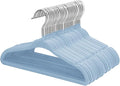 ManGotree Velvet Baby Clothes Hangers, Baby Toddler Kids Hangers with Swivel Hook, Notched Shoulder Design for Kids and Children Clothes (30 Pack, Blue)
