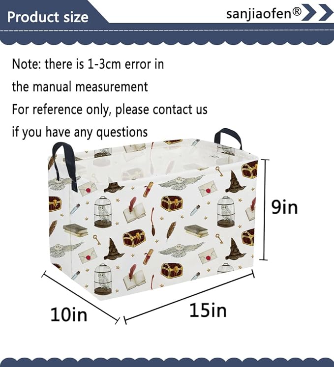 Sanjiaofeng Rectangular Kids Basket Magic Storage Bins,Ctue Storage Basket with Handles.Clothers,Books,Kid's Gifts Bins. (Magic)