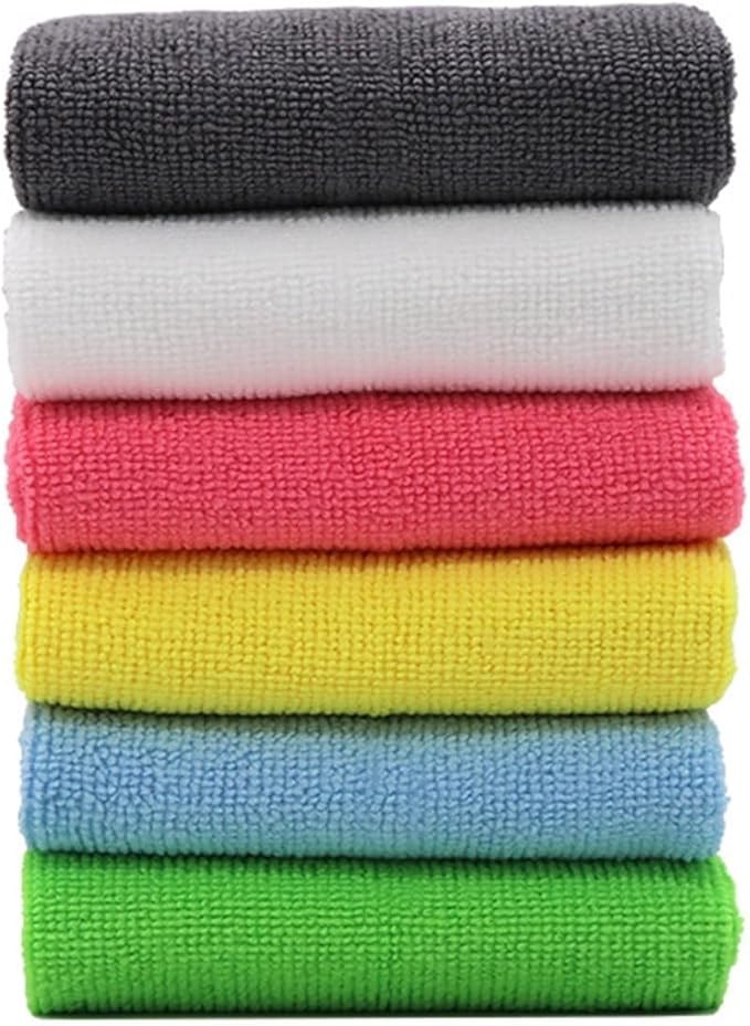 Dense-Weave Microfiber Kitchen Cloth 6/12 pk | Super-Absorbent, Lint-Free, Thick & Long-Lasting(Grey,6pk)