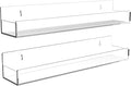 Acrylic Spice Rack Wall Mount 15 Inch Clear Floating Shelves Invisible Hanging Kids Bookshelf for Kitchen Office Bathroom (2 Pack)