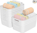 12 Packs Plastic Pantry Organizing Bins, Small Open Storage Bin, White