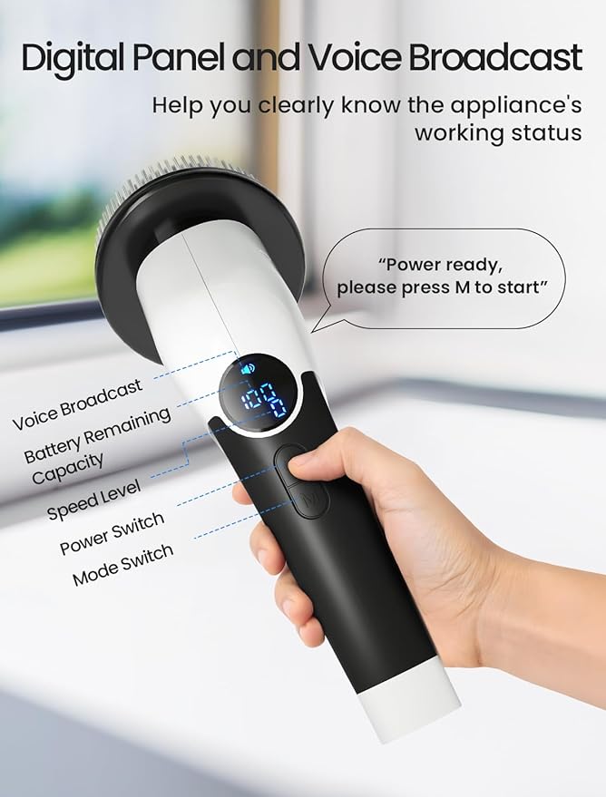 Keimi Electric Spin Scrubber, 2025 New Cordless Shower Cleaning Brush with 8 Replaceable Brush Heads, 3 Adjustable Speeds, and Adjustable Extension Handle for Bathroom Floor Tile