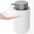 Ceramic Foaming Soap Dispenser, 12 oz Bathroom Foam Hand Soap Dispenser, Refillable Lotion Soap Dispenser with Removable Pump for Kitchen Hand Wash Dispenser, Modern Home Decor (White)
