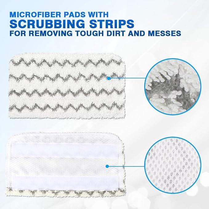 HOMEXCEL Steam Mop Replacement Pads for Shark Steam Mops S1000/S1000A/S1000C/S1000WM/and S1001C-Reusable Microfiber Steamer Scrub Mop Pads for All Hard Floors-2 Pack