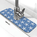 Blue Starfish Abstract Coastal Beach Nautical Ocean Kitchen Sink Splash Guard Faucet Mat Super Absorbent Fast Drying Mat Sink Gadgets-Fast Drying Pad Sink Mat For Kitchen Bathroom (15" X 5.5" )