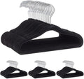 Amazon Basics Kids Velvet,Non-Slip Clothes Hangers for Infant and Toddler,11.6 in (for Baby Clothes),Black,50 Count (Pack of 4)