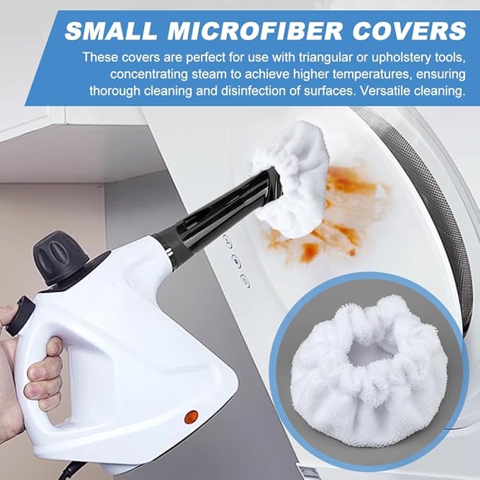 Bibabala Microfiber Cloths for Steam Cleaner, Microfiber Bonnet Steam Mop Pads, Universal Reusable Cleaning Pads Fits for The Triangular Brush Tool,Steam-Cleaner Accessories(10 Pack)