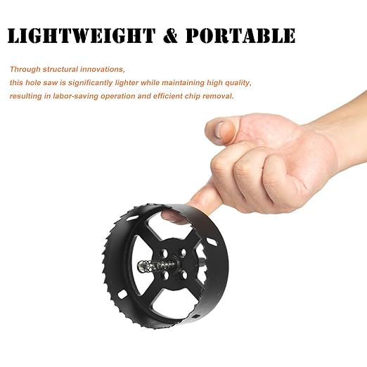 4-1/4 Hole Saw for Recessed Lights, 4.25 Inch Hole Cutter with Dust Bowl Catcher for Led Recessed Lighting 4 Inch and Wood Metal Drywall, Bi-Metal Construction, Black