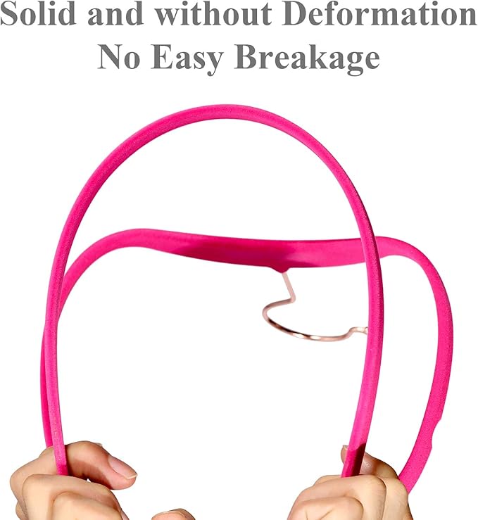 VECELO Premium Velvet Clothes Hangers Suit Heavy Duty (100 Pack)-Non Slip & Space-Saving with 12 Finger Clips & 2Tie Rack Excellent for Men and Women,Rose