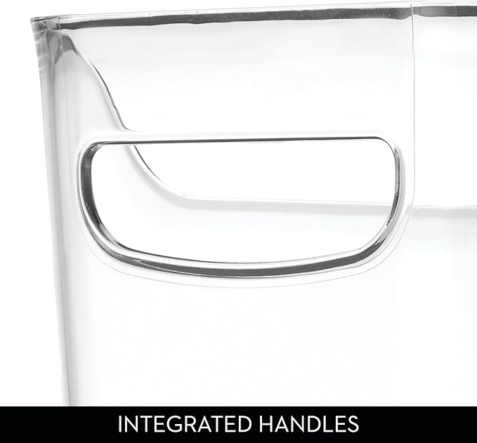 iDesign Divided Fridge Organizer Bin with Handles - Refrigerator or Freezer Bin - Clear