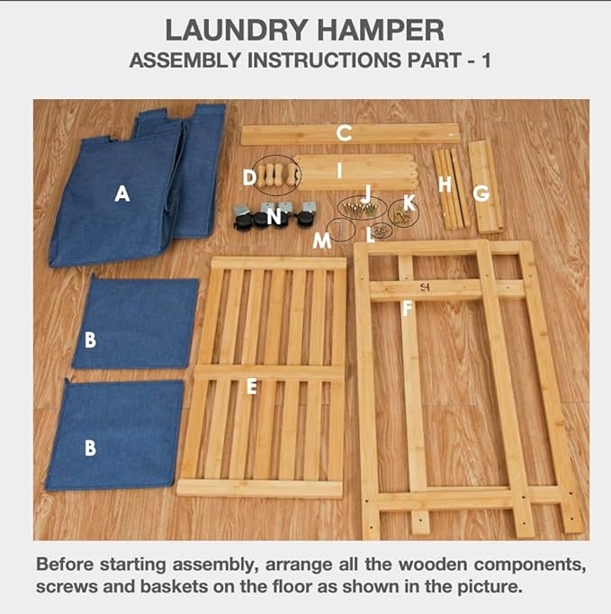 30L Double Laundry Basket with Lid – Solid Wooden Hamper Basket with Shelf, 2 Removable Washing Baskets & Wheels, Heavy Duty Rolling Laundry Organizer for Small Spaces