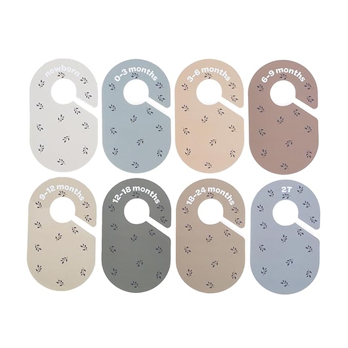 3 Sprouts Baby Closet Dividers Set of 8 - Toddler Clothes Organizer Hanger, Double-Sided Size Labels - Nursery Organization for Newborn Clothing, Infant, Boy & Girl - Blueberry