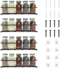 4 Pack Spice Rack Organizer, Wall Mount Spice Rack Organizer,Screw or Adhesive Hanging Spice Rack, Black