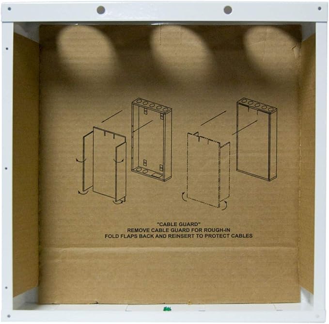 Legrand - OnQ 14 Inch Cable Management, In-Wall 20-Gauge Media Box, Structured Wiring Enclosure with 2.5 Inch Openings for Wires, Glossy White, EN1400