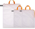 Kimmama Laundry Mesh Wash Bags, Lingerie Bags for Washing Delicates, Mesh Laundry Bags for Washing Machine, White Net, Orange Zipper, 1L & 2M