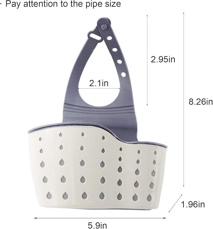 VANVENE Kitchen Sink Shelf Soap Sponge Drain Rack Holder Double Decker Hanging Basket Storage Suction Cup Kitchen Organizer Sink Accessories Wash Dropshipping (off white-1 Pocket)