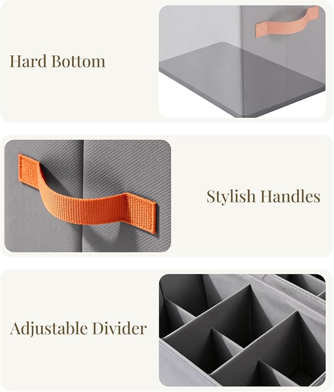 Smell Proof Shoe Organizer for Closet - Adjustable Dividers & Clear Lid. Foldable Shoe Storage Box with Activated Carbon Lining for Gym Sneakers, Running Shoes & Boots