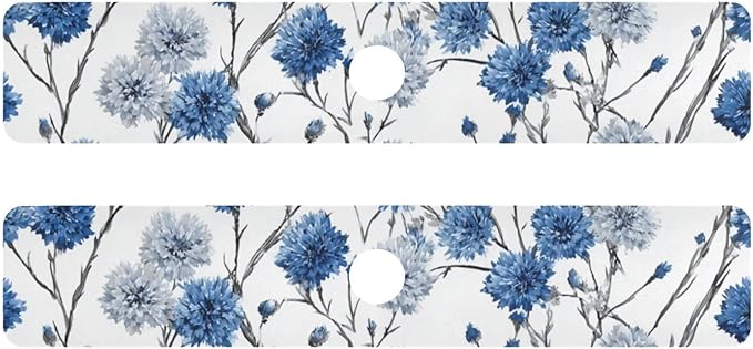 Kitchen Sink Splash Guard 2 PCS 30 Inch Sink Faucet Mat Splash Guard for Bathroom Countertop Water Absorbent Foldable Cuttable Soft Washable Chinese Style Cornflower
