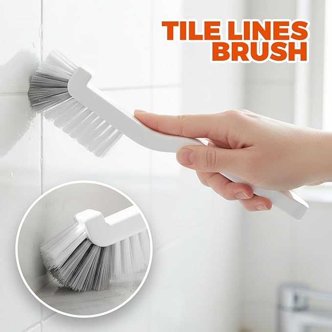 6-Pack Dish Brush with Handle – Heavy Duty Kitchen Scrub Brushes with Stiff Bristles for Pots, Pans, Sinks Non-Scratch Dishwashing Scrubber Brush Set