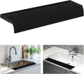 Sink Edge Protector with Suction Cup, 30" x 4", Silicone Sink Splash Guard for Kitchen & Bathroom, Protect Countertop from Scratches, Stains, for Stainless Steel Granite Quartz