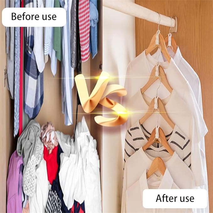 Meafeng 4 Color Hangers Hooks 100pcs Closet Organizer Space-Saving Stackable Hangers for Closet