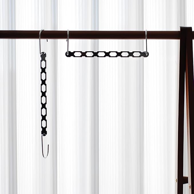 Space Saving Hangers for Clothes, 10 Pack Hanger Organizer Space Saver, Magic Metal Collapsible Closet Organizers, Multiple Hangers in One, College Dorm Room Essentials (V2.0)