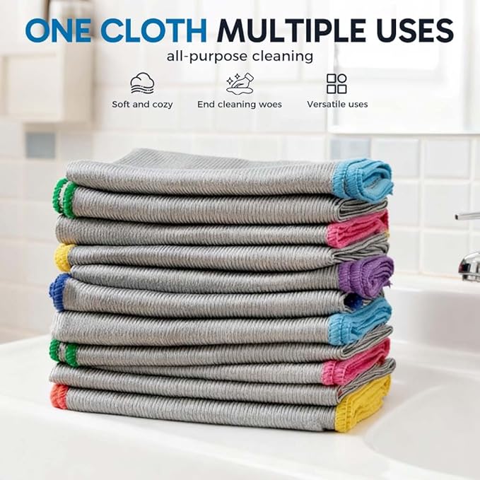 6 Pack Glass Cleaning Cloth Microfiber Cleaning Cloth, Streak Free Cleaning Dish Rags for Washing, Lint Free Microfiber Glass Polishing Cloth Towels, for House Glasses Window Stainless Steel (Pink)