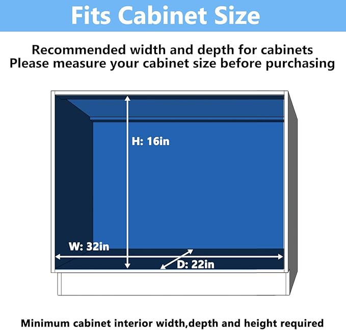 MODCART 2 Tier Individual Pull Out Cabinet Organizer 31½" W x 21½" D, Heavy Duty Cabinet Pull Out Shelves, Slide Out Drawers Organization for Kitchen Cabinets Bathroom