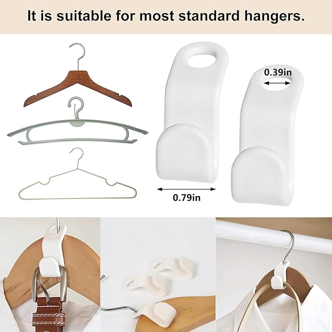 Clothes Hanger Connector Hooks, 64PCS Hanger Extender Clips,Cascading Hanger Hooks,Used in Closet Hangers Space Saving and Organizer Closets