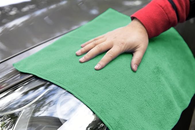 Avalon Towels Microfiber Cleaning Cloths (Value Pack of 36) - Size 16 x 16 Inches, Highly Absorbent Cleaning Rags, Lint Free, Reusable and Washable, Microfiber Towels for Cars (Green)