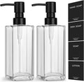 GMISUN Glass Soap Dispenser with Stainless Steel Pump, Clear Hand Soap Dispenser for Bathroom, 12 fl oz/350ml Refillable Dish Dispenser for Kitchen, Modern Liquid Soap and Lotion Bottle for Countertop