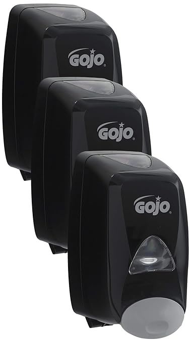 GOJO FMX-12 Push-Style Foam Soap Dispenser,Black,for 1250 mL FMX-12 Foam Soap Refills - 5155-06,(Pack of 3)