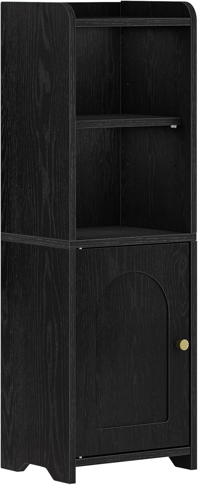 Bathroom Storage Cabinet, Corner Floor Cabinet with Doors and Adjustable Shelf, Narrow Toilet Paper Cabinets, Bathroom Organizer for Small Spaces, Black BC29704X