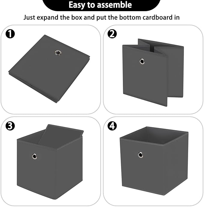 13 inch cube storage bins,collapsible fabric storage cubes Decorative storage basket,apply to clothes organizer box,shelves in closet,laundry,daycare centers,kitchen,offices,Set of 1,(Gray)