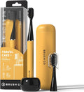 MIPOW Slim Pro i4 Electric Toothbrush Rechargeable Smart Ultra Sonic 3 Modes Magnetic Travel Case &Ceramic Dock, 60Day Long Battery Soft Bristles 2Heads IPX7 Waterproof,Color-(Yellow)
