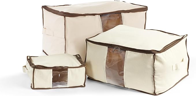 Covermates Keepsakes - Canvas Storage Bag - Premium Canvas - Carrying Handles - Dual Zipper Pulls - Indoor Storage, Natural