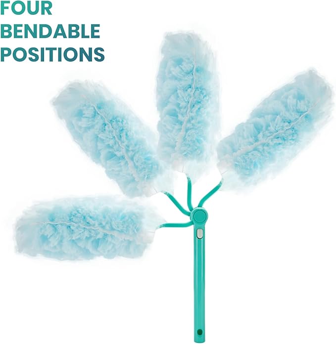 360° Heavy Duty Duster Kit with Extension Handle and 30 Count Static Duster Refills for Cleaning Electronics, Furniture, Blinds, Ceiling Fans