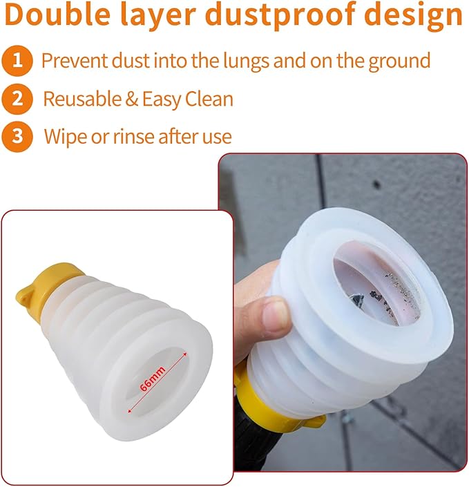 Drill Dust Cover Collector Retractable Silicone Drill Dust Bowl for Ceiling Drywall Overhead Drilling Dust Catcher Bowl Recessed light Installation Universal Fit for Hammer Drills and Impact Drills