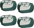 Rubruan 4 Piece Popup Mesh Laundry Basket Durable Handles Collapsible Laundry Baskets Folding Clothes Pastic Hamper for Laundry Room College Dorm (Green)