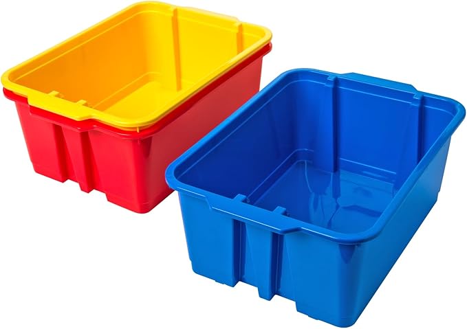 Really Good Stuff - Classroom Stacking Bins - Set of 6-14"L x 10"W x 5.75"H